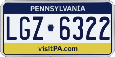 PA license plate LGZ6322