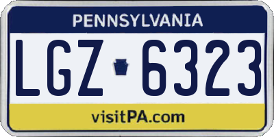 PA license plate LGZ6323