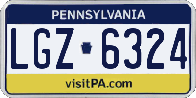 PA license plate LGZ6324