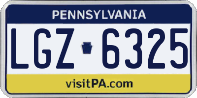PA license plate LGZ6325