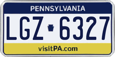 PA license plate LGZ6327