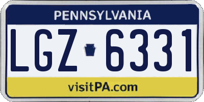 PA license plate LGZ6331