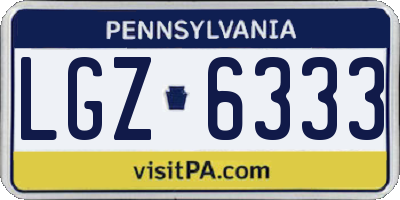 PA license plate LGZ6333