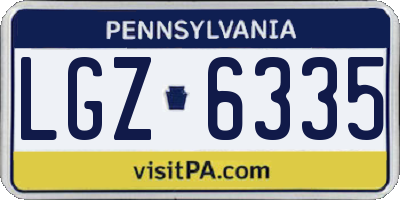PA license plate LGZ6335
