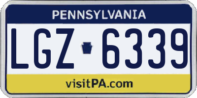 PA license plate LGZ6339