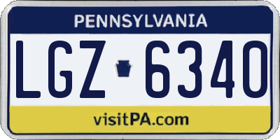 PA license plate LGZ6340