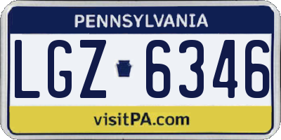PA license plate LGZ6346
