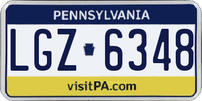 PA license plate LGZ6348