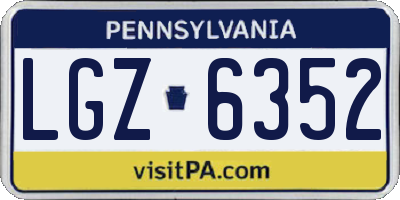 PA license plate LGZ6352