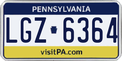 PA license plate LGZ6364