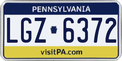PA license plate LGZ6372