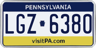 PA license plate LGZ6380
