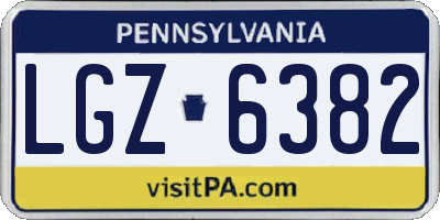 PA license plate LGZ6382