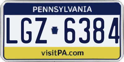 PA license plate LGZ6384