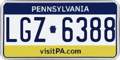 PA license plate LGZ6388