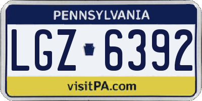 PA license plate LGZ6392