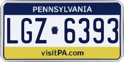 PA license plate LGZ6393