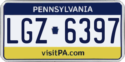 PA license plate LGZ6397
