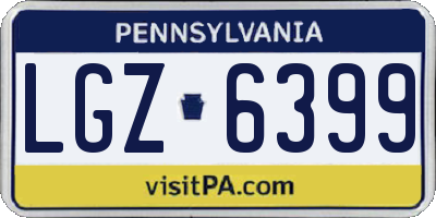 PA license plate LGZ6399