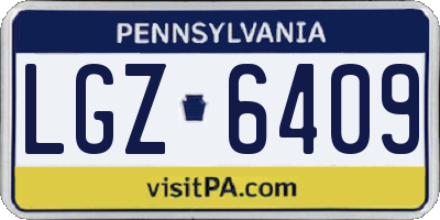 PA license plate LGZ6409
