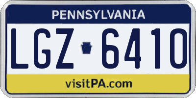 PA license plate LGZ6410