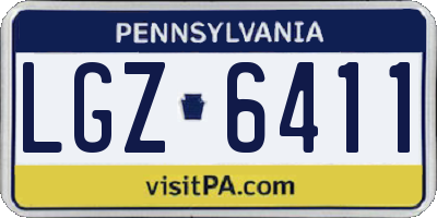 PA license plate LGZ6411