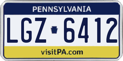 PA license plate LGZ6412