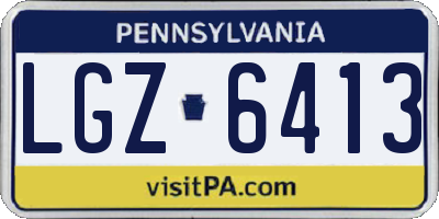 PA license plate LGZ6413