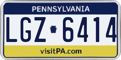 PA license plate LGZ6414