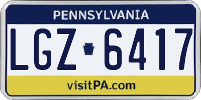 PA license plate LGZ6417