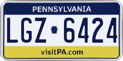 PA license plate LGZ6424