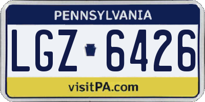PA license plate LGZ6426