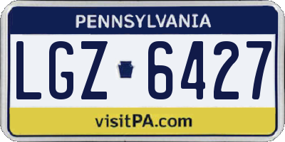 PA license plate LGZ6427