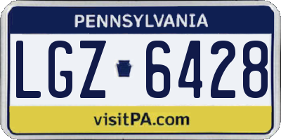 PA license plate LGZ6428