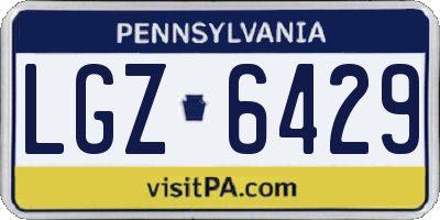 PA license plate LGZ6429