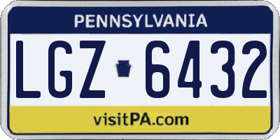 PA license plate LGZ6432