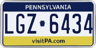 PA license plate LGZ6434