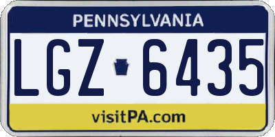 PA license plate LGZ6435