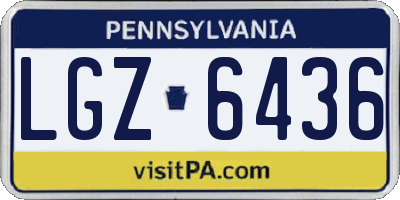 PA license plate LGZ6436