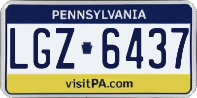 PA license plate LGZ6437