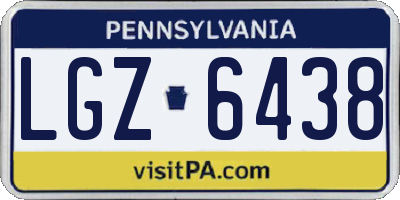 PA license plate LGZ6438