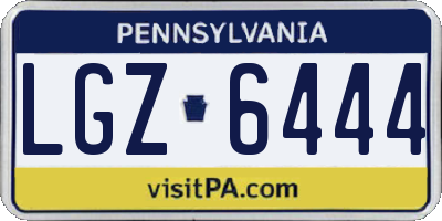 PA license plate LGZ6444