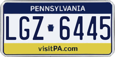 PA license plate LGZ6445