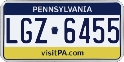 PA license plate LGZ6455