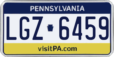 PA license plate LGZ6459