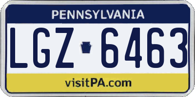 PA license plate LGZ6463
