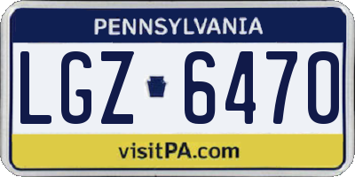 PA license plate LGZ6470