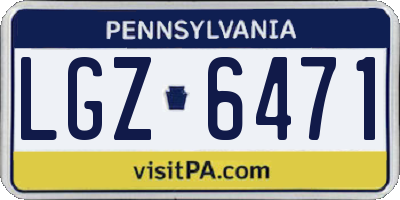 PA license plate LGZ6471