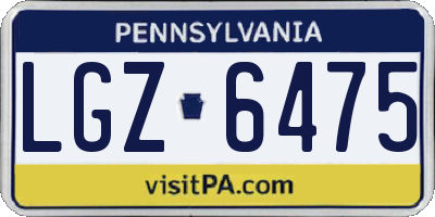 PA license plate LGZ6475