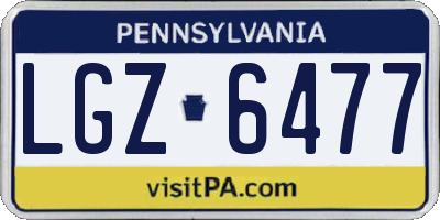 PA license plate LGZ6477